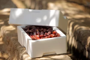 Styrene vegetable and dates box